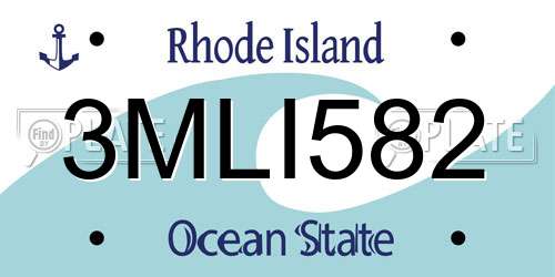 3MLI582 Rhode Island License Plate