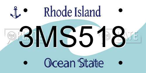 3MS518 Rhode Island License Plate