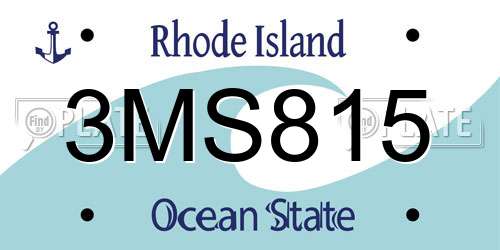 3MS815 Rhode Island License Plate