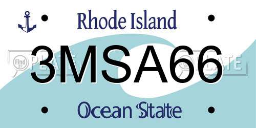 3MSA66 Rhode Island License Plate