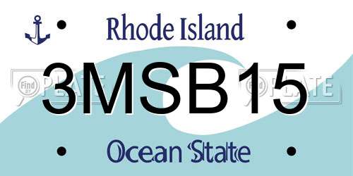 3MSB15 Rhode Island License Plate