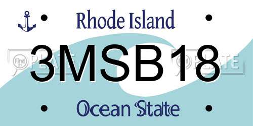 3MSB18 Rhode Island License Plate