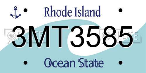 3MT3585 Rhode Island License Plate