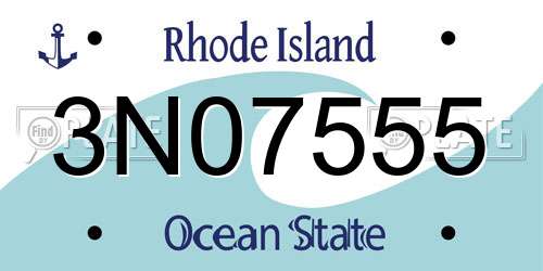 3N07555 Rhode Island License Plate