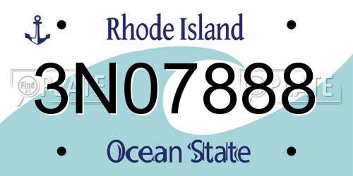 3N07888 Rhode Island License Plate