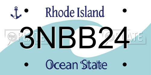 3NBB24 Rhode Island License Plate