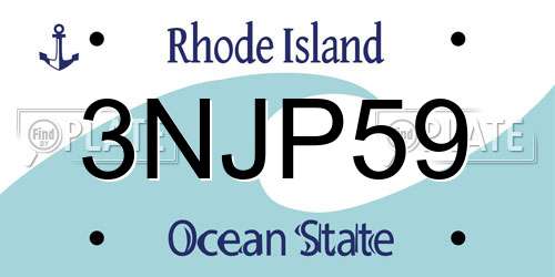 3NJP59 Rhode Island License Plate