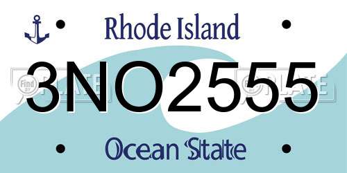 3NO2555 Rhode Island License Plate
