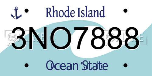 3NO7888 Rhode Island License Plate