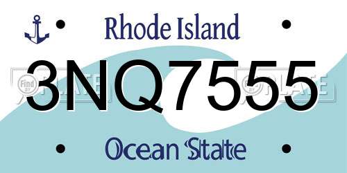 3NQ7555 Rhode Island License Plate
