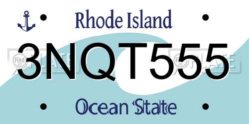 3NQT555 Rhode Island License Plate