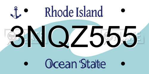3NQZ555 Rhode Island License Plate