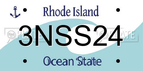 3NSS24 Rhode Island License Plate