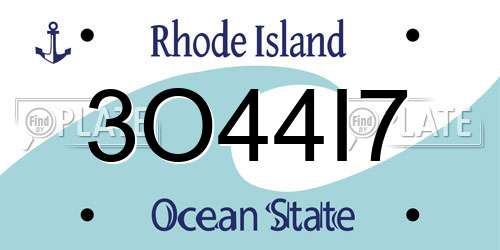 3O44I7 Rhode Island License Plate