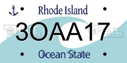 3OAA17 Rhode Island License Plate