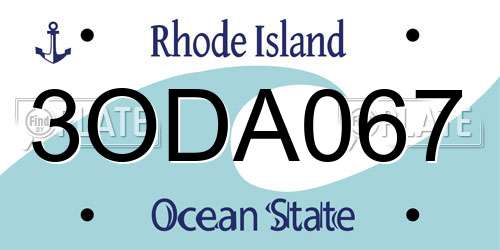 3ODA067 Rhode Island License Plate