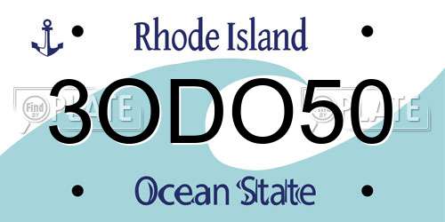 3ODO50 Rhode Island License Plate