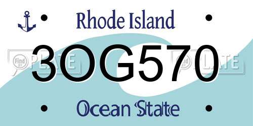 3OG570 Rhode Island License Plate