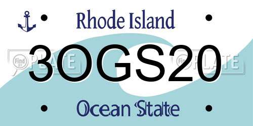 3OGS20 Rhode Island License Plate