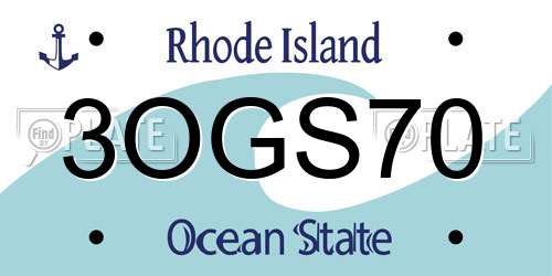 3OGS70 Rhode Island License Plate