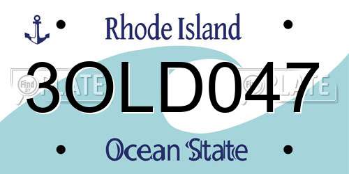 3OLD047 Rhode Island License Plate