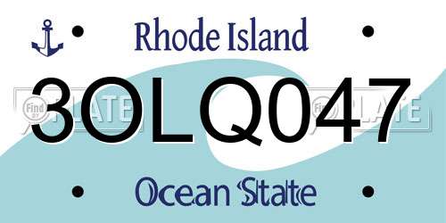 3OLQ047 Rhode Island License Plate