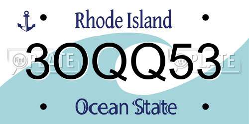 3OQQ53 Rhode Island License Plate