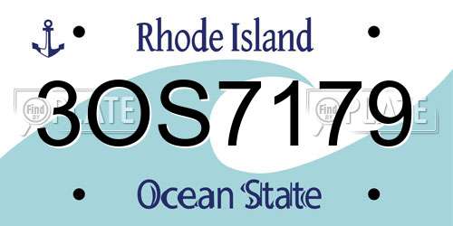3OS7179 Rhode Island License Plate