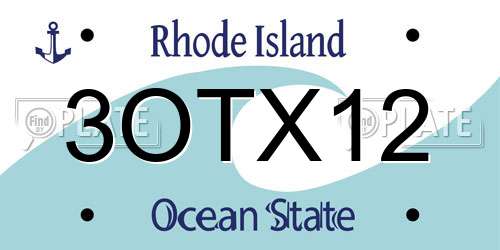3OTX12 Rhode Island License Plate