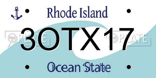 3OTX17 Rhode Island License Plate