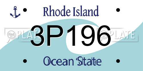 3P196 Rhode Island License Plate