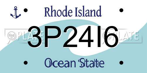 3P24I6 Rhode Island License Plate