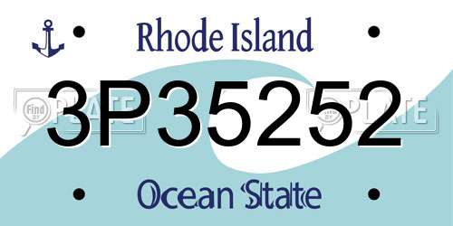 3P35252 Rhode Island License Plate
