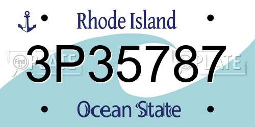 3P35787 Rhode Island License Plate