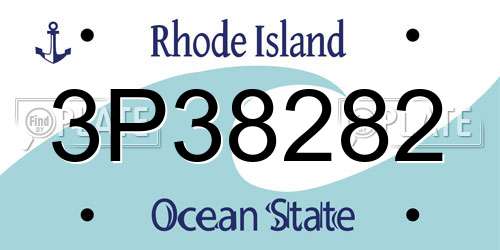 3P38282 Rhode Island License Plate