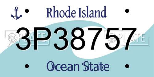 3P38757 Rhode Island License Plate