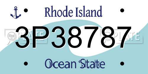 3P38787 Rhode Island License Plate