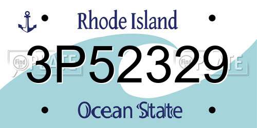 3P52329 Rhode Island License Plate