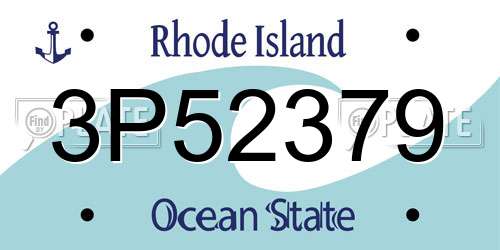 3P52379 Rhode Island License Plate