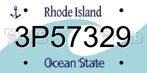 3P57329 Rhode Island License Plate