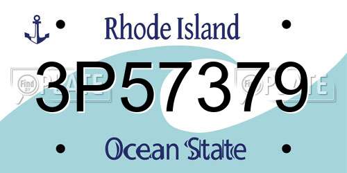 3P57379 Rhode Island License Plate