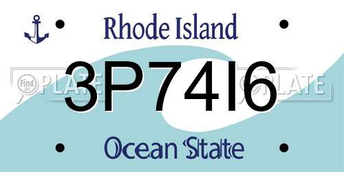 3P74I6 Rhode Island License Plate