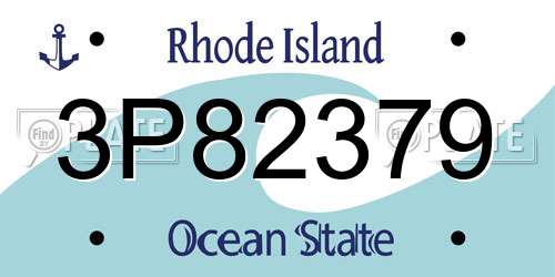 3P82379 Rhode Island License Plate