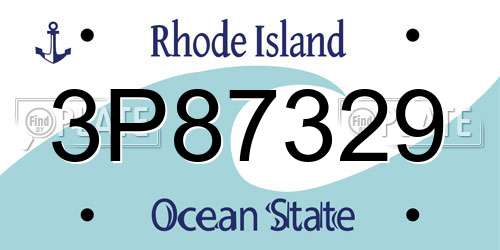 3P87329 Rhode Island License Plate