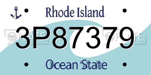 3P87379 Rhode Island License Plate