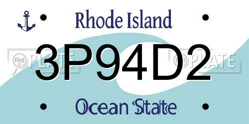 3P94D2 Rhode Island License Plate