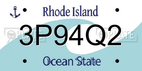 3P94Q2 Rhode Island License Plate