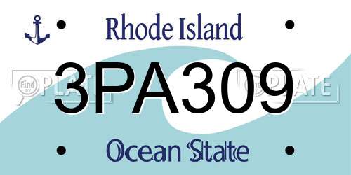 3PA309 Rhode Island License Plate