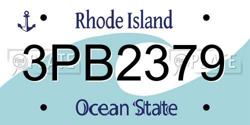 3PB2379 Rhode Island License Plate