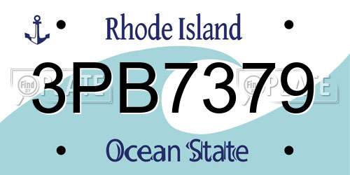 3PB7379 Rhode Island License Plate